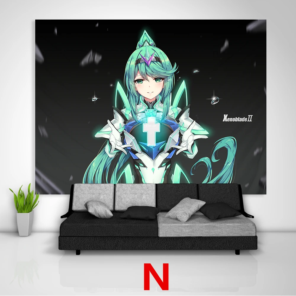 N Xenoblade Chronicles 2 гобелен искусство настенные Чехлы для дивана, стола, кровати, домашний декор, подарок для общежития - Цвет: N