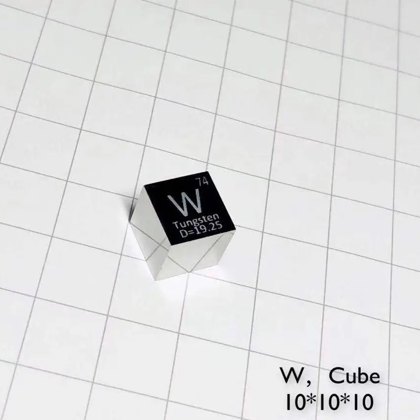 

Tungsten W Periodic Table Cube 99.95% Pure Length 10mm Weight 19.25g