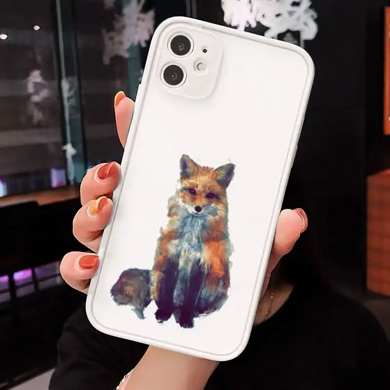 

fox cute cartoon animal Phone Case matte transparent For iphone 7 8 11 12 plus mini x xs xr pro max cover