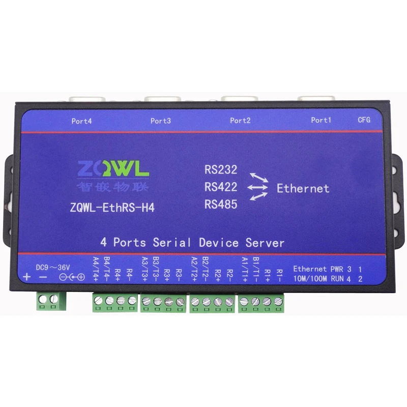 4 последовательных сервера/RS232/485 / 422 последовательный для сети Ethernet порт Modbus TCP RTU