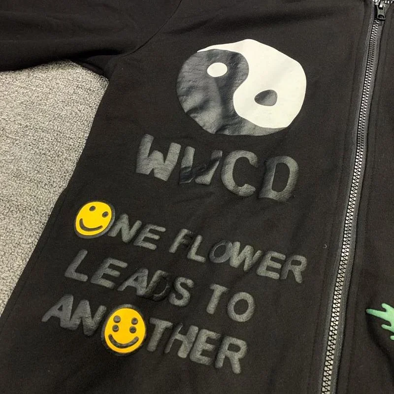 Высококачественная Толстовка 21SS 1:1 CPFM.XYZ на молнии с 3D улыбающимся лицом пальто