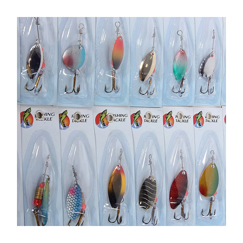 60 x металлические Смешанные Спиннеры приманка для рыбной ловли приманки щуки