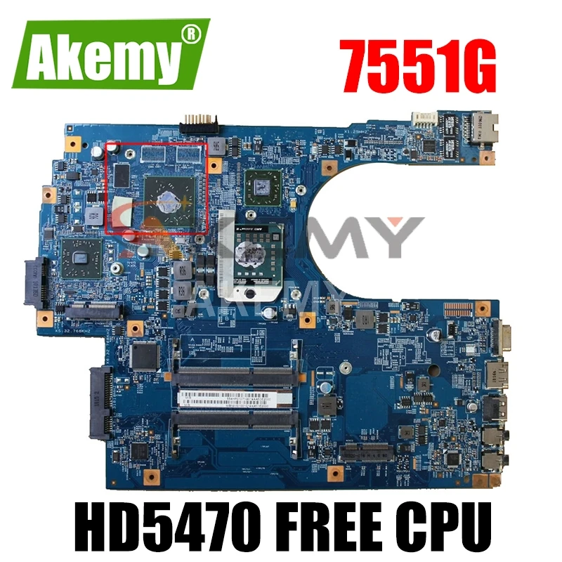 

Материнская плата Akemy для ноутбука Acer aspire 7551 7551G, 48,4hp01. 011 MBPT801001 MB.PT801.001 DDR3 HD5470, Бесплатный ЦП