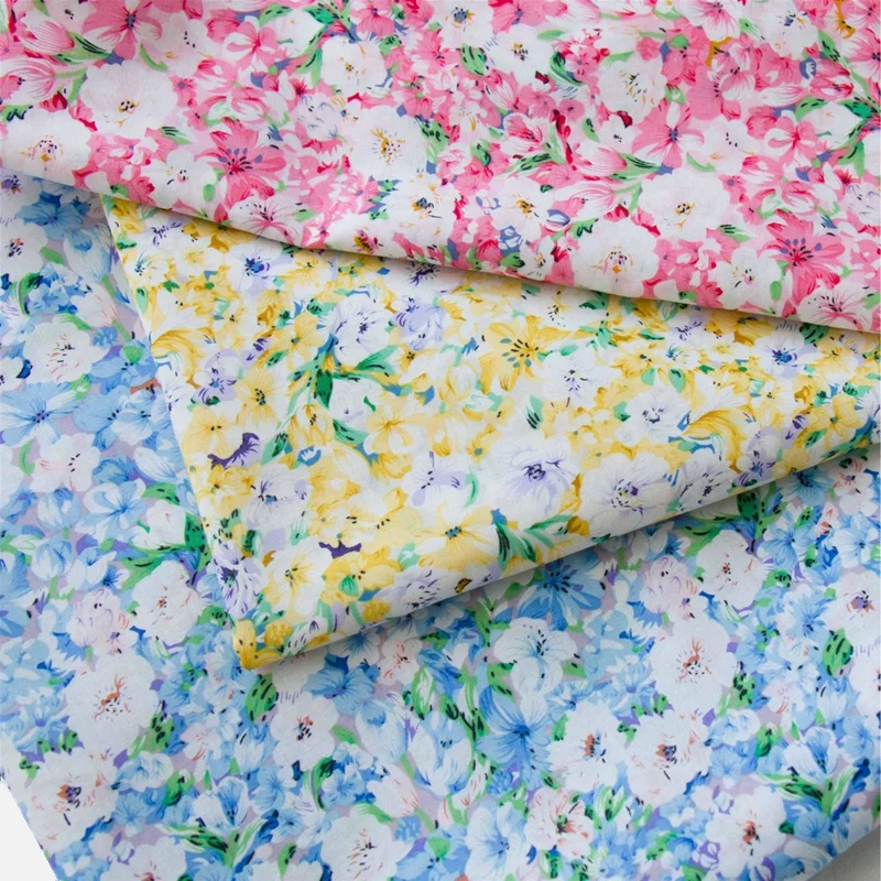 

145x50cm 60s Summer Thin Soft Comfort Printing Poplin Sewing Fabric, Making Children's Women's Dress Clothing Cloth