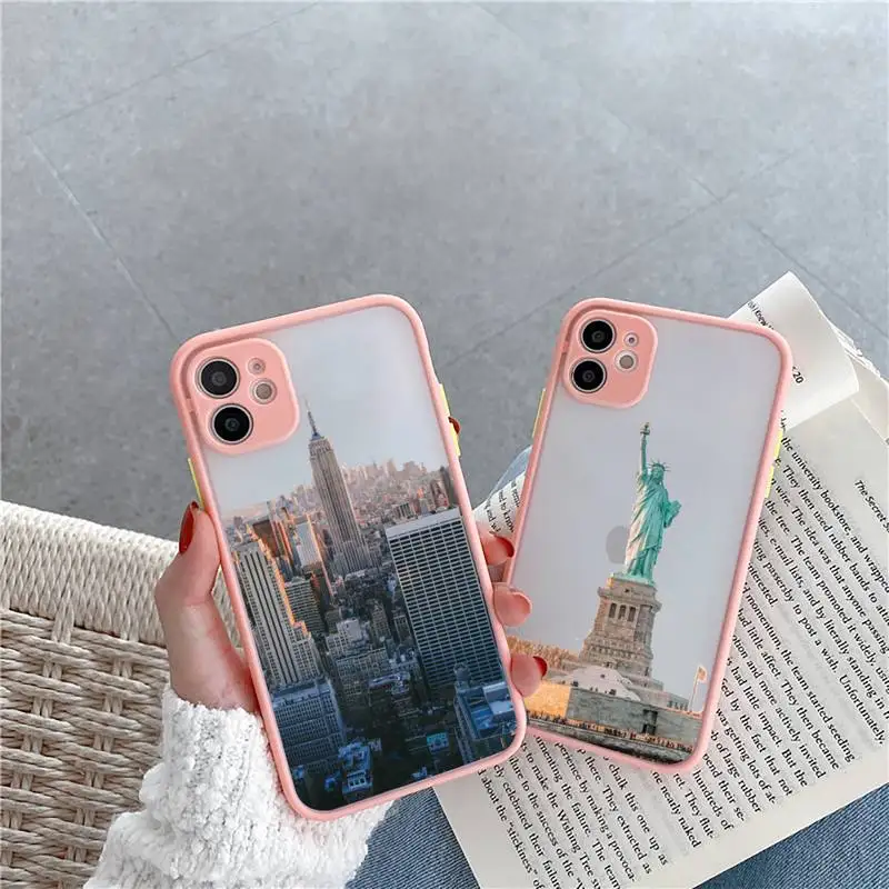 

new york city street Phone Case Matte Transparent for iPhone 7 8 11 12 s mini pro X XS XR MAX Plus cover funda