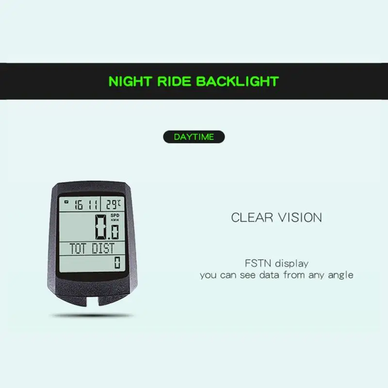 

2021 With mountain bike LED digital stopwatch and pedometer InBike wireless waterproof speedometer, with five languages