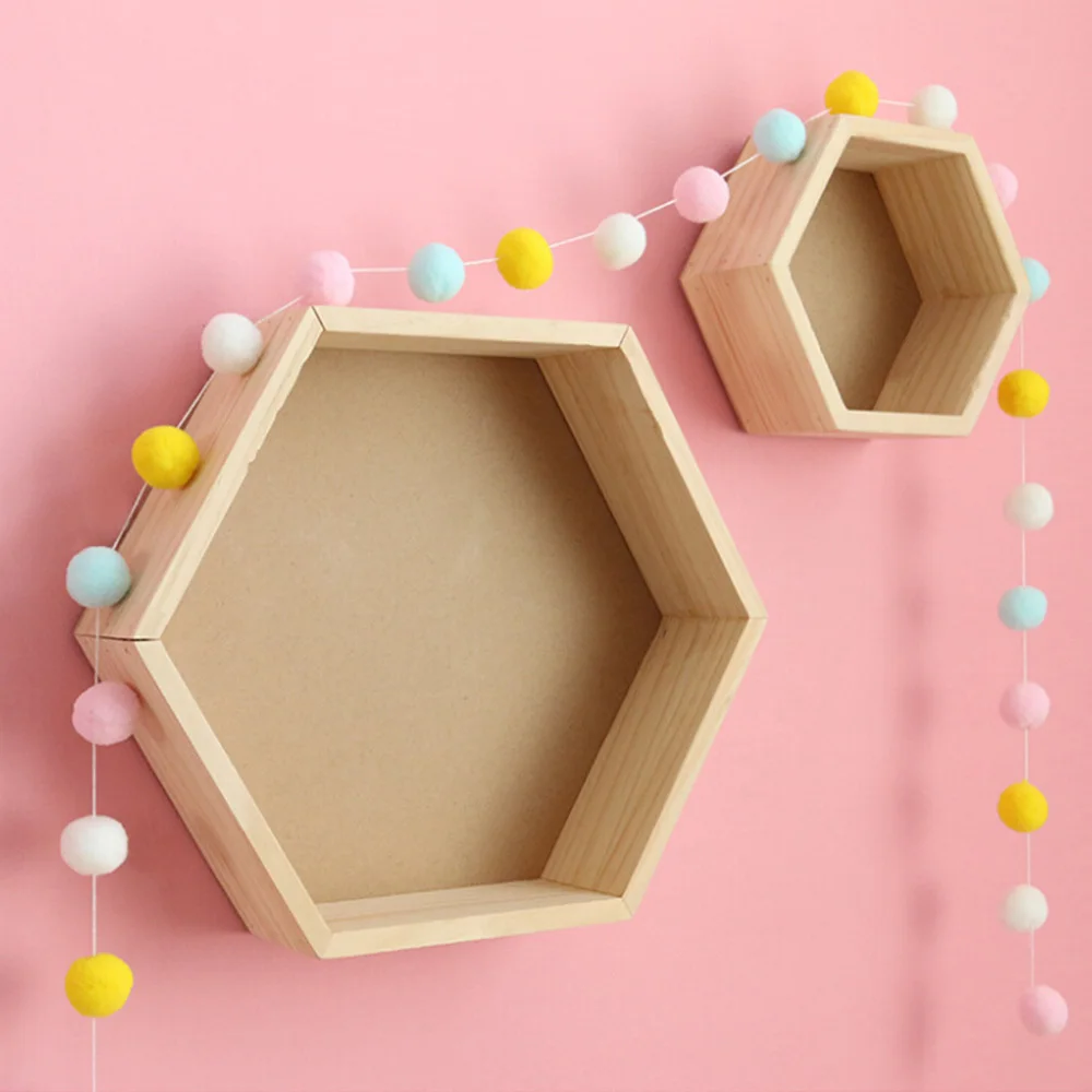 2 шт. шестигранные деревянные полки для детской комнаты|Статуэтки и миниатюры| |