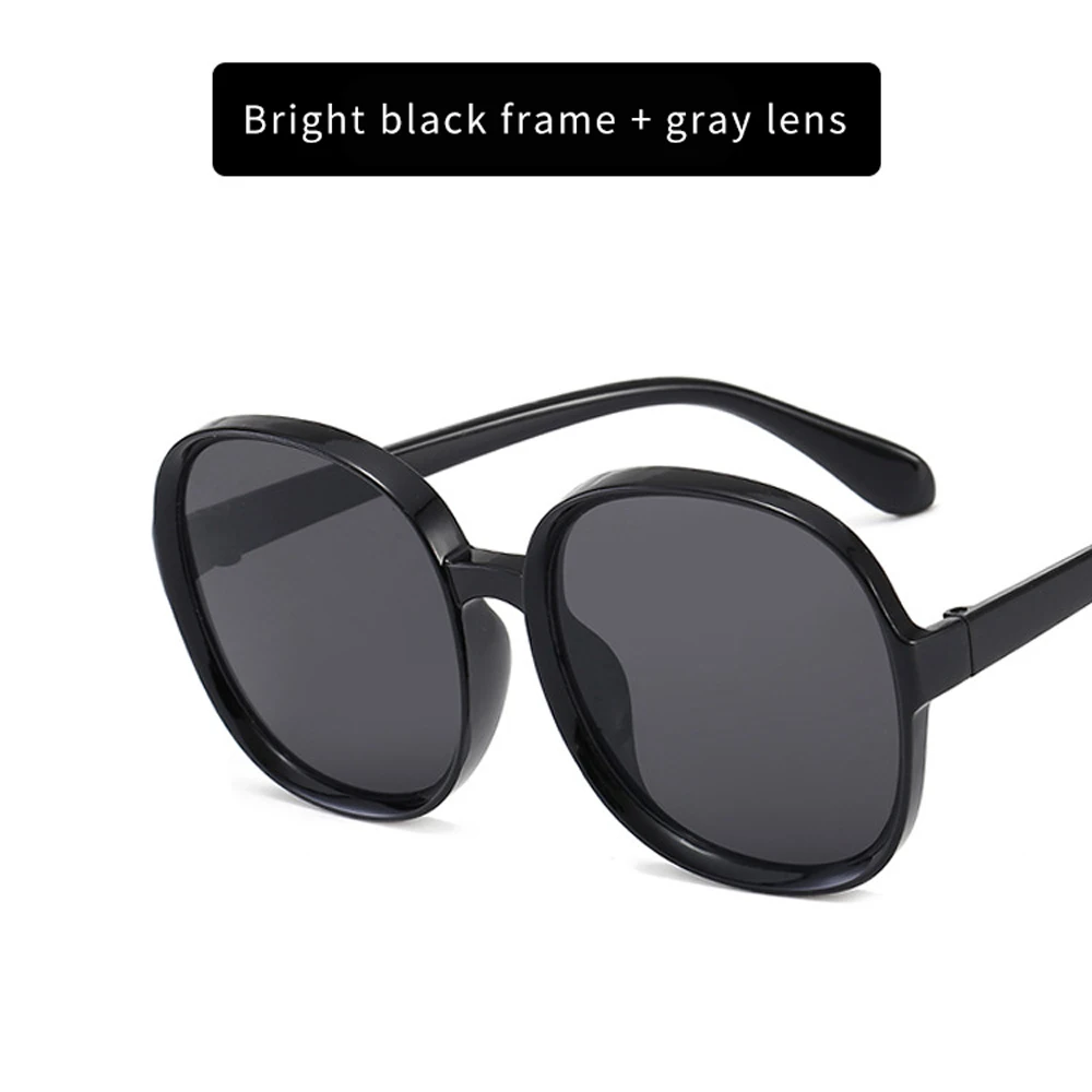 Black round oversized sunglasses ladies big frame bright female mirror unisex gradient hip-hop shadow | Аксессуары для одежды