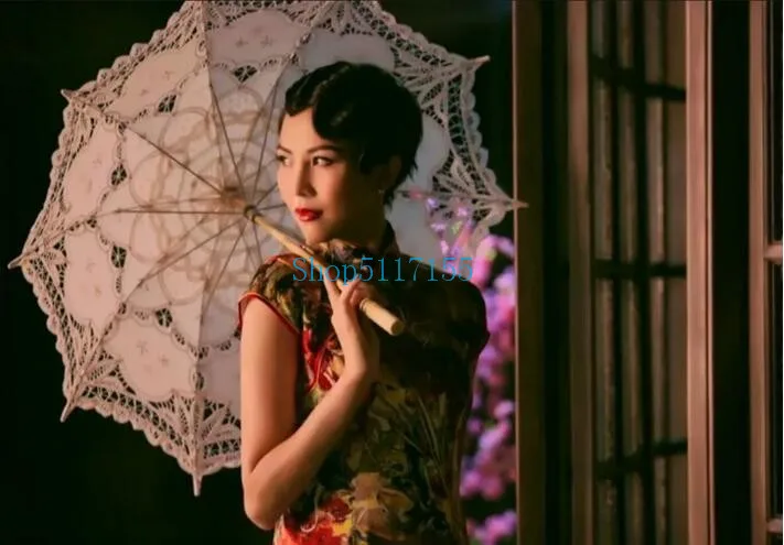 (50 шт./лот) Новые однотонные кружевные зонтики свадебные в наличии|Зонтики| |