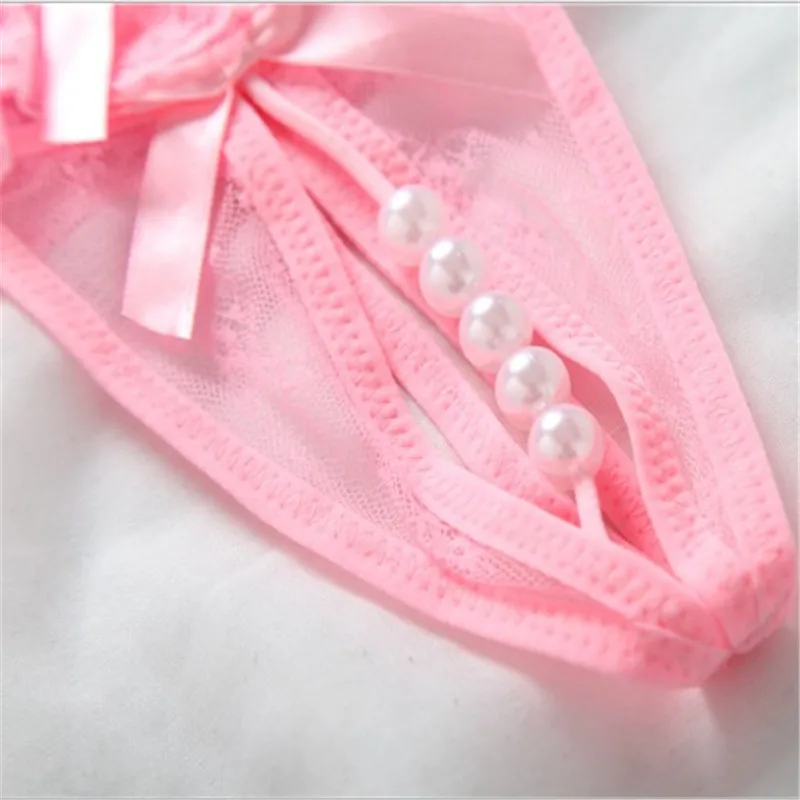 Сексуальное нижнее белье с вырезами женские стринги из искусственного жемчуга