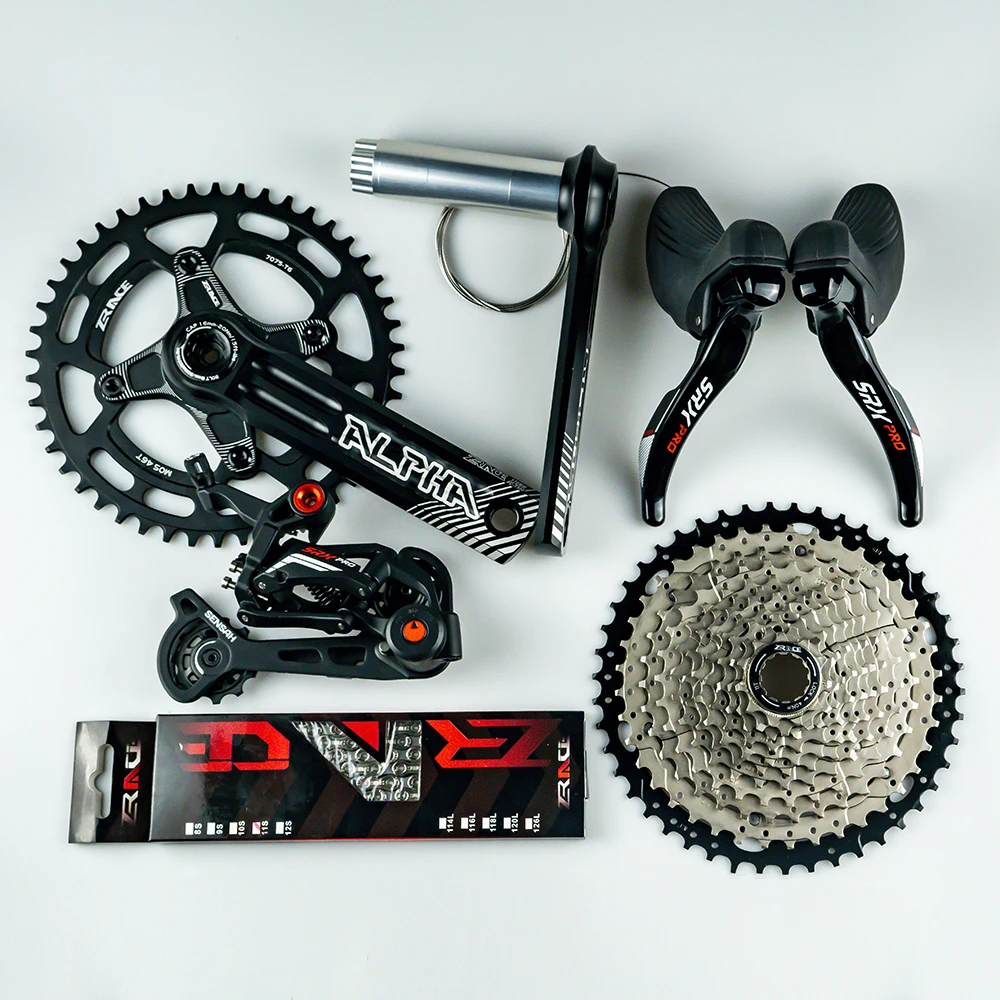 Pаспродажа SENSAH SRX PRO 1x11 Speed, 11 S Road Groupset, R/L Shifter + задний переключатель + Zracing Chainset Cassette, Gravel-bikes Cyclo-Cross