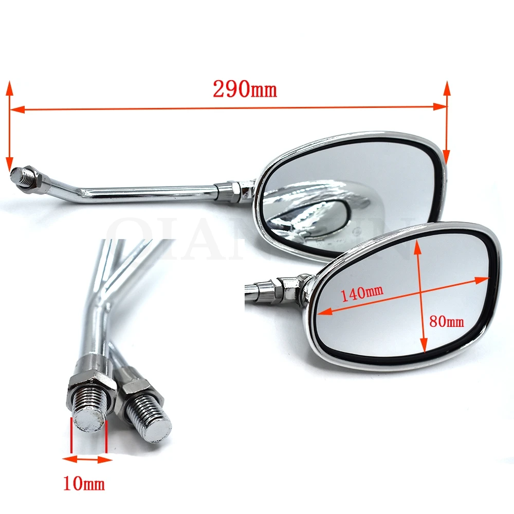 Универсальное 10 мм мотоциклетное зеркало заднего вида овальное для BMW K1600 K1300 K1200R