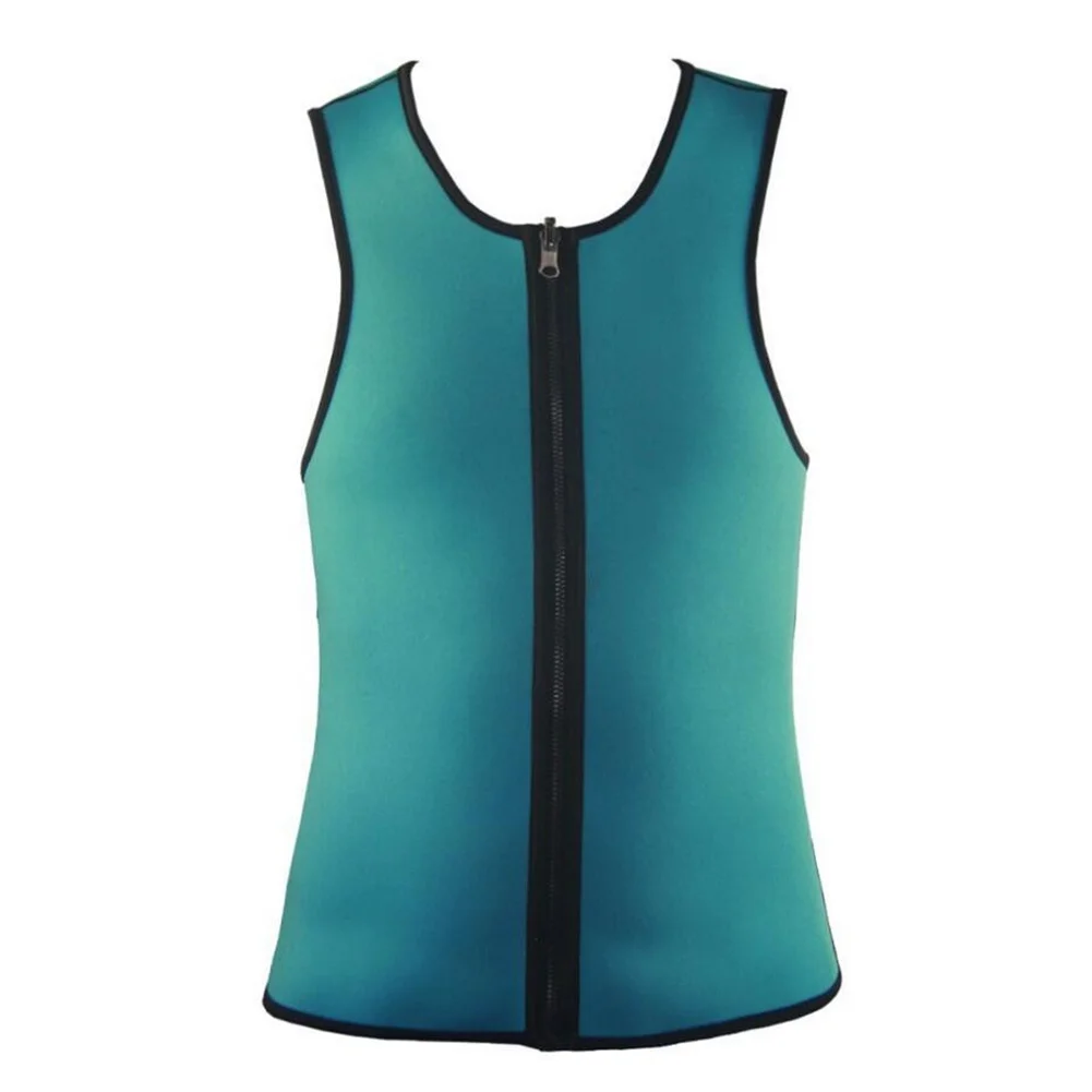 Мужской трикотажный жилет из неопрена для похудения с молнией на талии тренажер