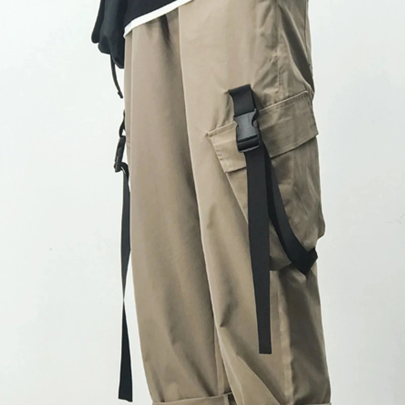 

2021 Harem Jogger Pants Men Streetwear Cargo Pants Hip Hop Ribbons Casual Mens Pants Ankle-length Men Trousers Ankle-length