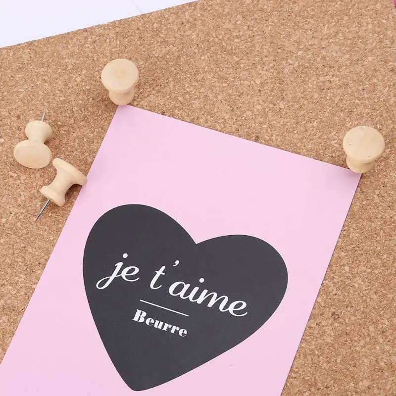 

15Pcs Nautral Cork Wooden Pushpins Thumbtack Board Pins Drawing Photo Wall Studs Office School Supplies