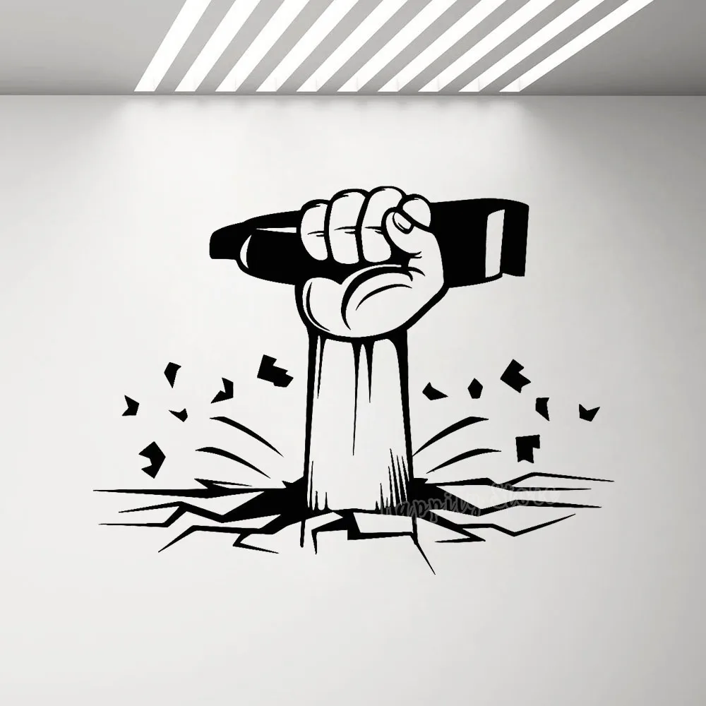 

Men's Hair Salon Vinyl Wall Decal Barber Shop Razor Hand Haircut Wall Stickers Wall Window Decorations Home Decor Poster P111