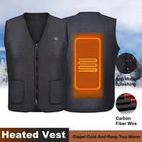 heated vest for men women electric heating jacket usb charging body warmer winter sports outdoor shirt coat intelligent tank top
