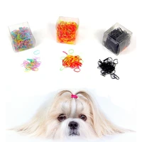 pet hair tying rubber bands about 500 pieces per box color mixed color dog dressing up and grooming rubber band aprons