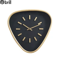 creative nordic triangle wall clock metal 3d silent gold wall watches home decor modern living room decoration horloge murale 50