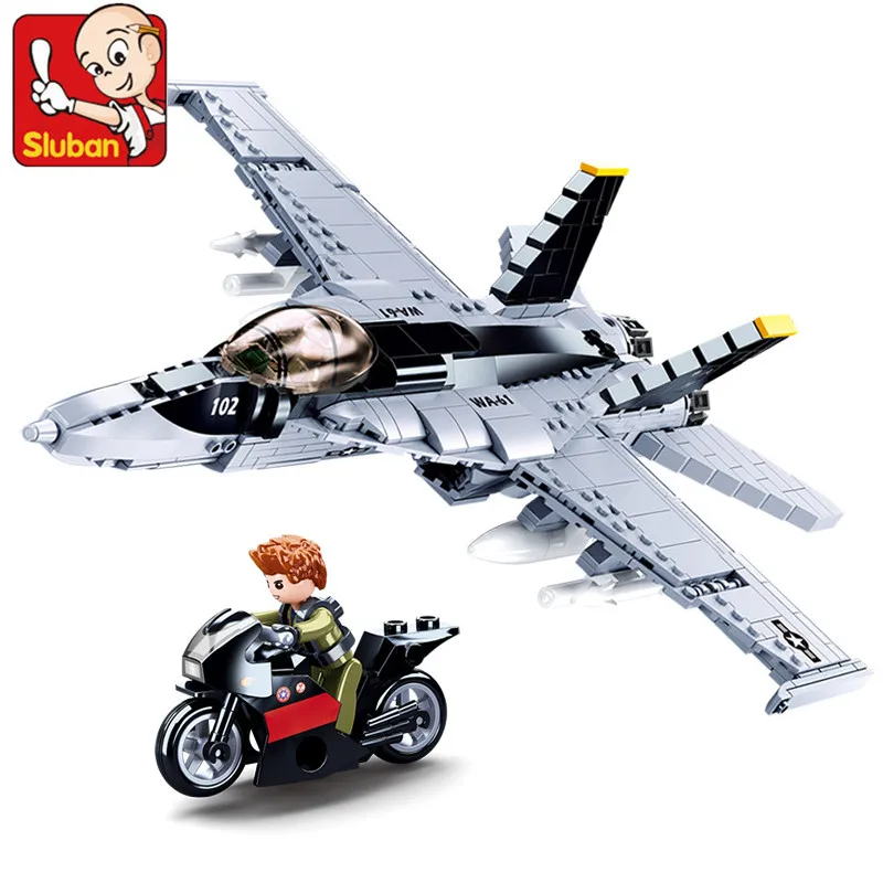 

Aviation Military DIY Building Blocks F/A-18E Fighter Armed Helicopter Aircraft Plane War Weapon Bricks Educational Boys Toys