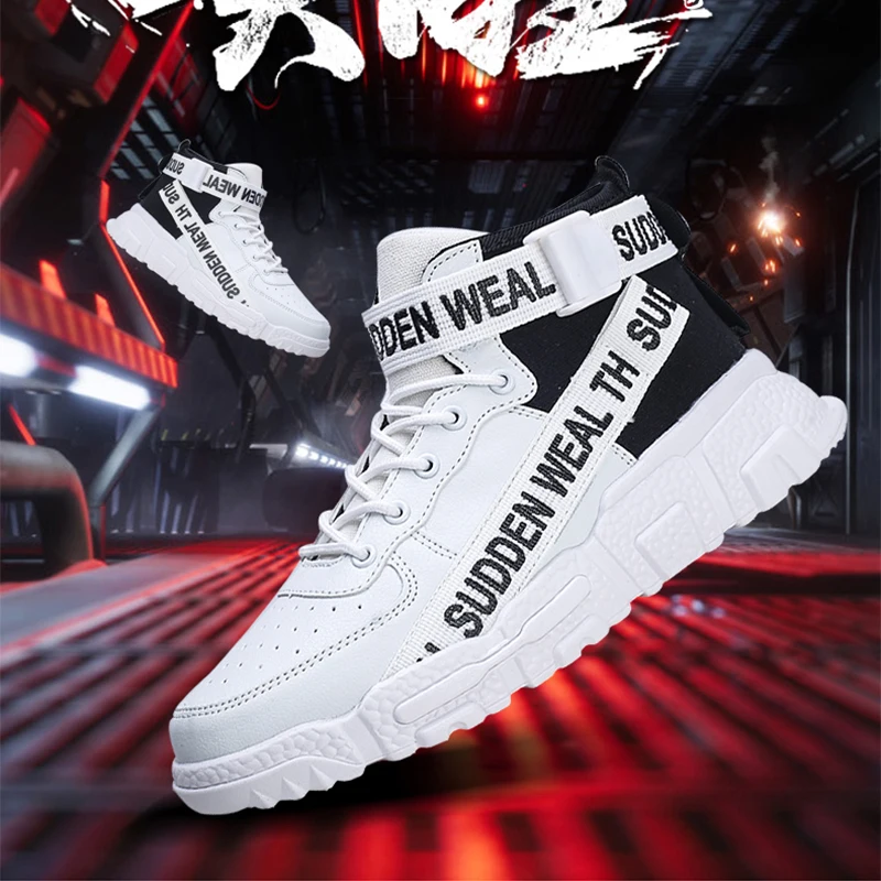 Men's Spring Autumn Fashion Leisure Casual Shoes Mesh Fabric Lightweight Hiking Walking Running Sport Sock High-top Sneakers