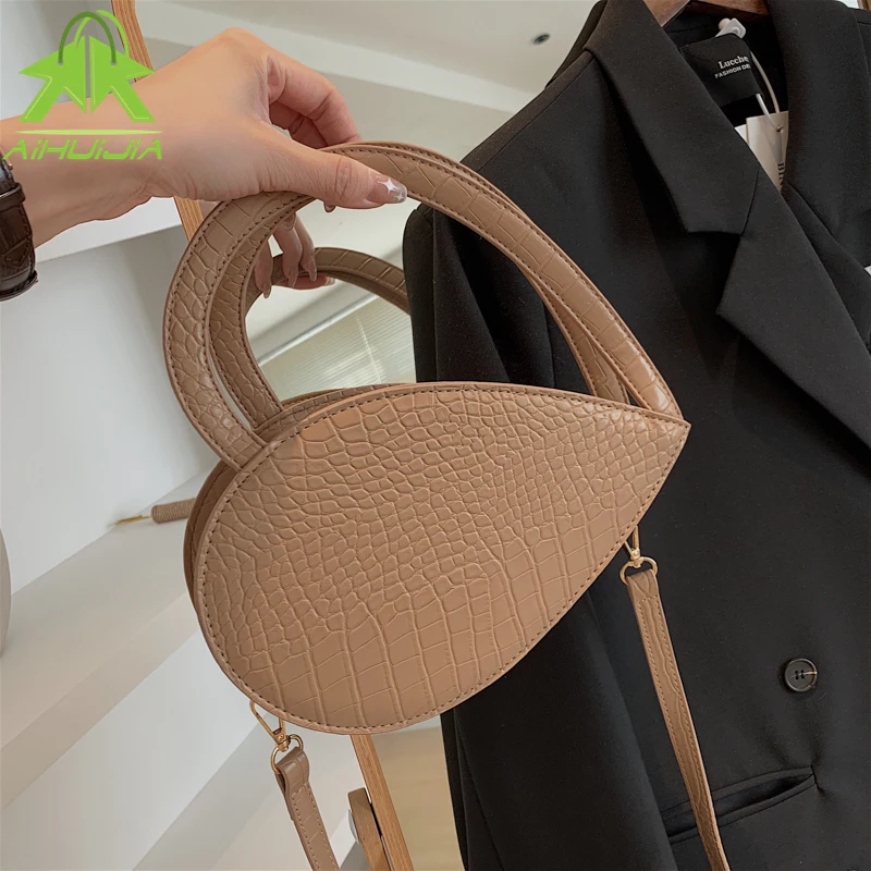 

Модные женские сумочки в форме сердца, однотонная простая сумка через плечо, женские сумки-мессенджеры из искусственной кожи с каменным узо...