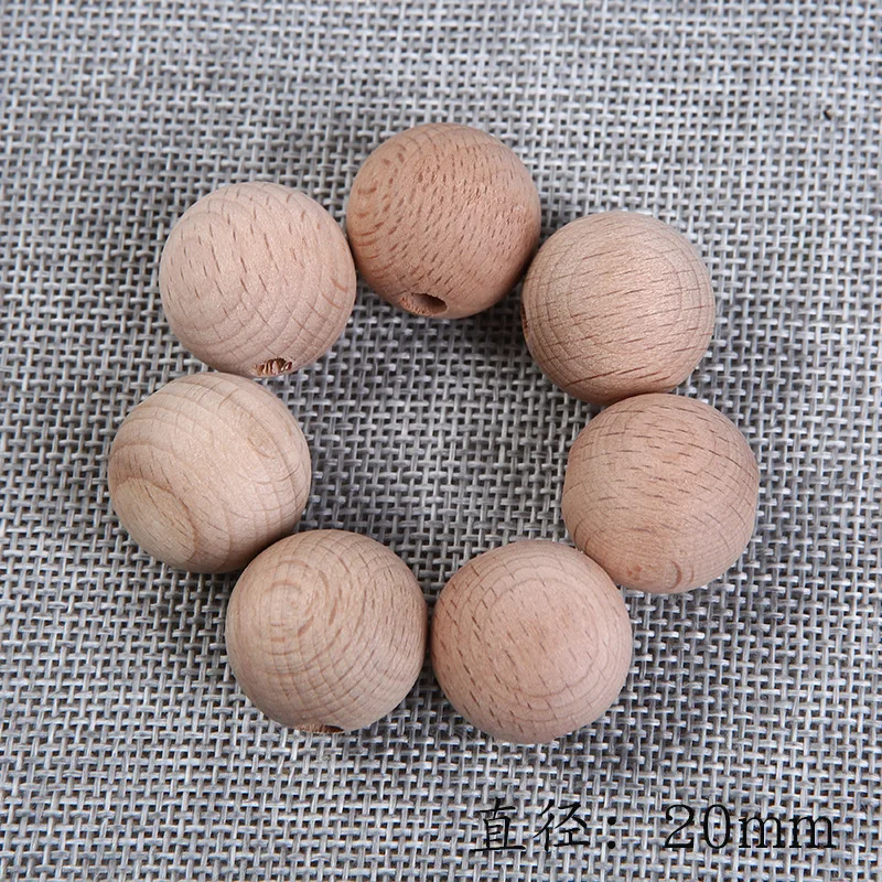 Cuentas de bolas de olmo hechas a mano, abalorios molares para beb&eacute;, accesorios de joyer&iacute;a DIY, Material de cuentas-0