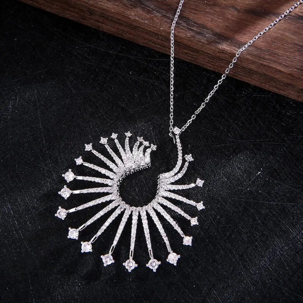 NEW Luxury Firework Pendant Lover's Cubic Zircon CZ Jewelry sets For Women Wedding Dubai Gold Bridal Sets D1425 | Украшения и