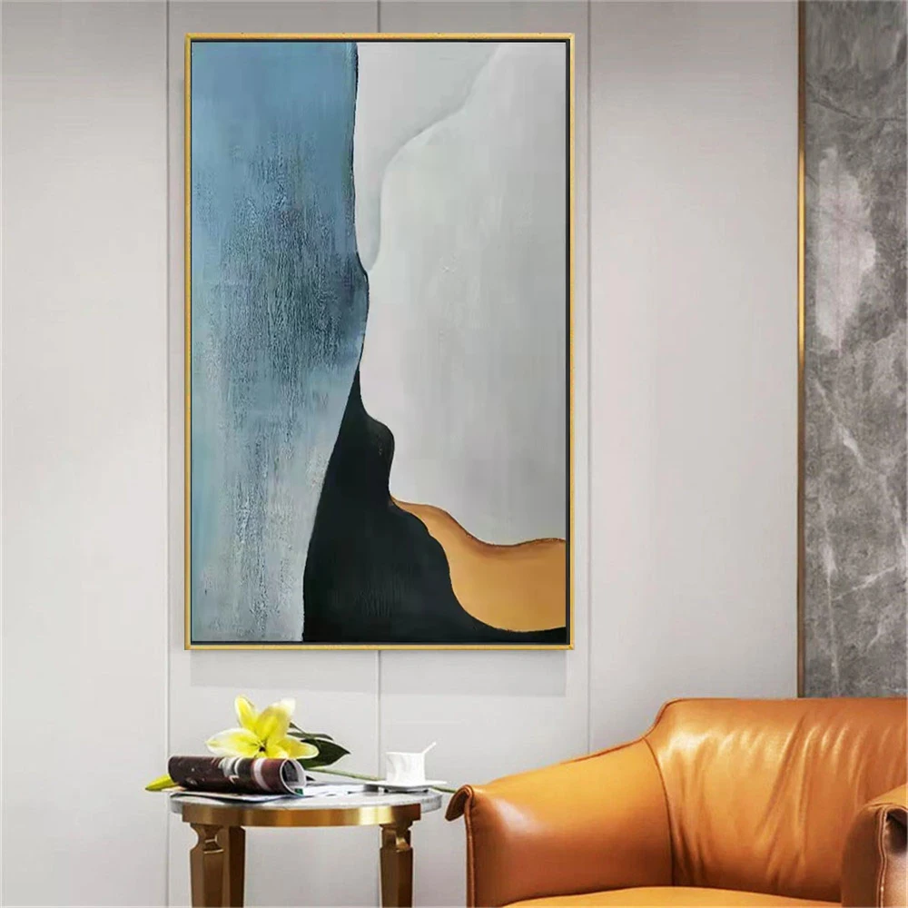 

100% Handmade Oil Painting Abstract Canvas Paintings Gold Wall Art Pictures Artwork For Dining Room Decor Sofa Background Gift
