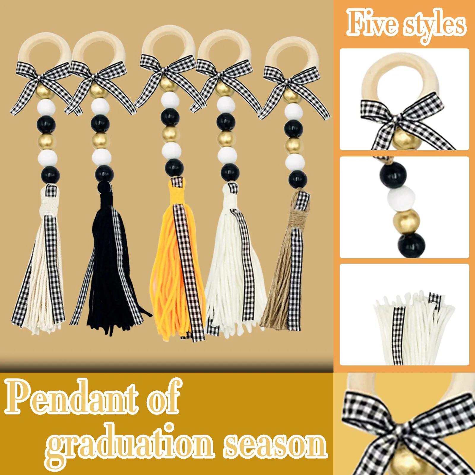 

2021 Graduation Season Academic Graduation Tassel Wood Bead String DIY Hanging Hats Parties Ceremonies Souvenir Gifts Decoration