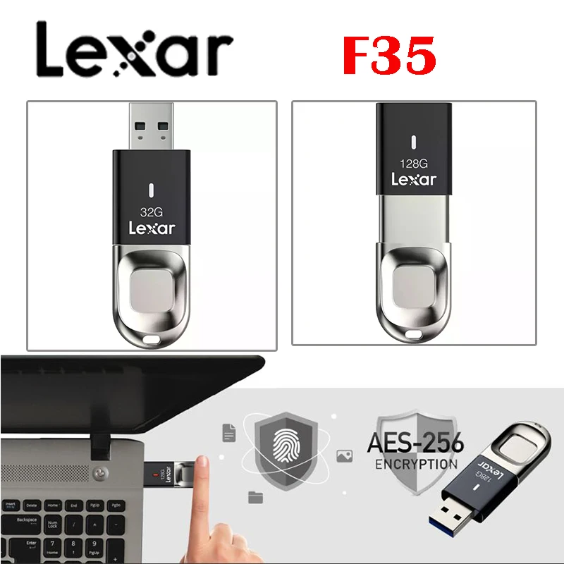 F35 Lexar Jump Drive USB3.0 флеш-накопитель type-C U диск отпечаток пальца ID Jumpdrive безопасность 256 AES U Хранение телефона компьютера PC Mac - Цвет: F35
