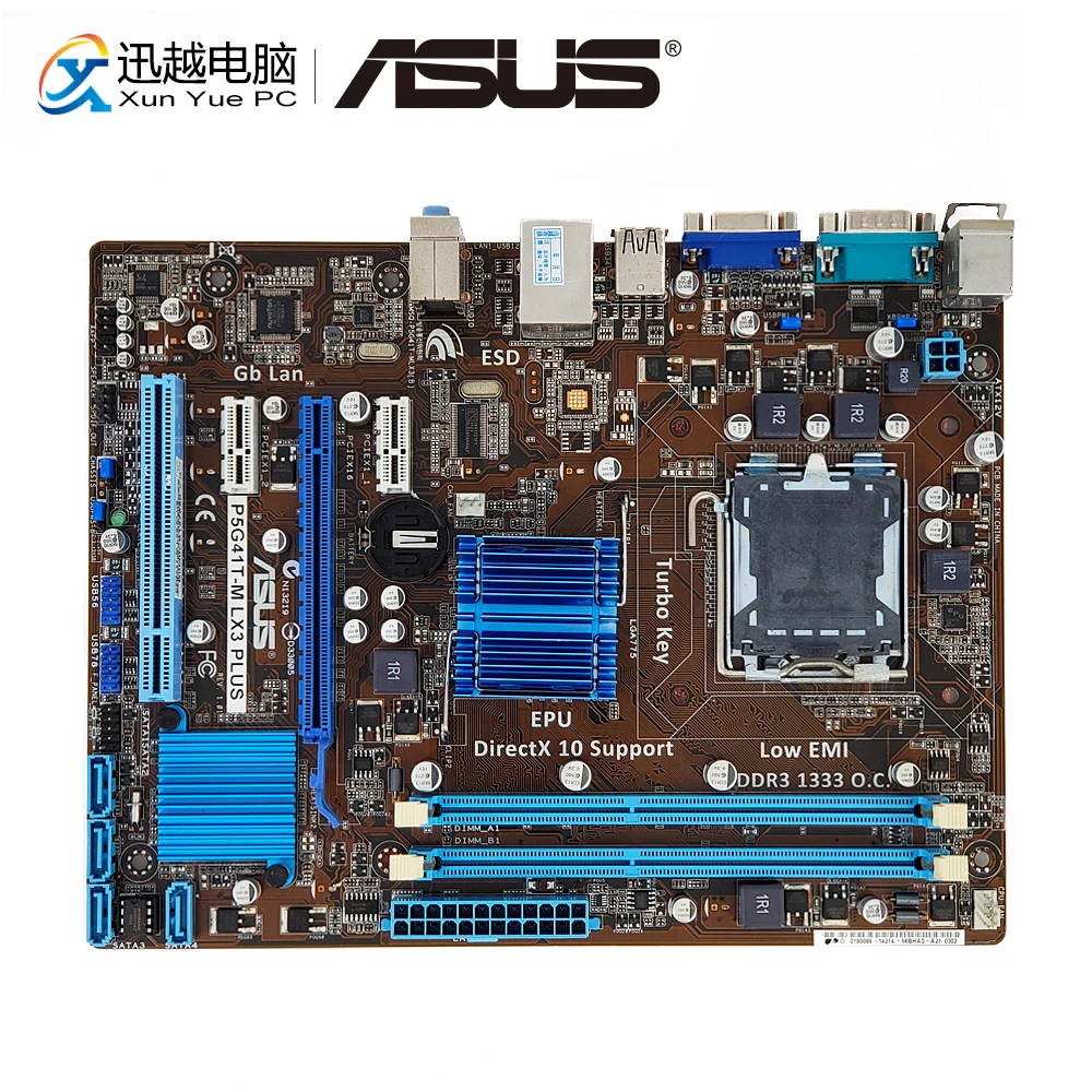 Asus P5G41T M LX3 PLUS настольная материнская плата G41 с разъемом LGA 775 для Core 2 Duo DDR3 8G SATA2 USB2.0