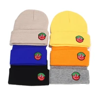 wholesale 10pcslot winter new tomato embroidered beanie women men students knitted hat 6 colors