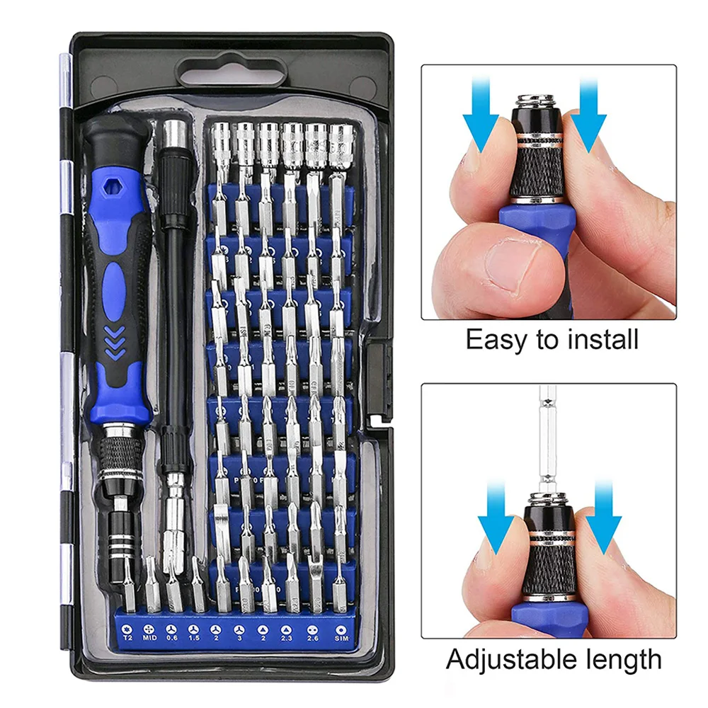 

Precision Screwdriver Kit, 62 in 1 Magnetic Electronics Repair Tool Kit with Flexible Shaft, Smartphone, Game Console, Tablet