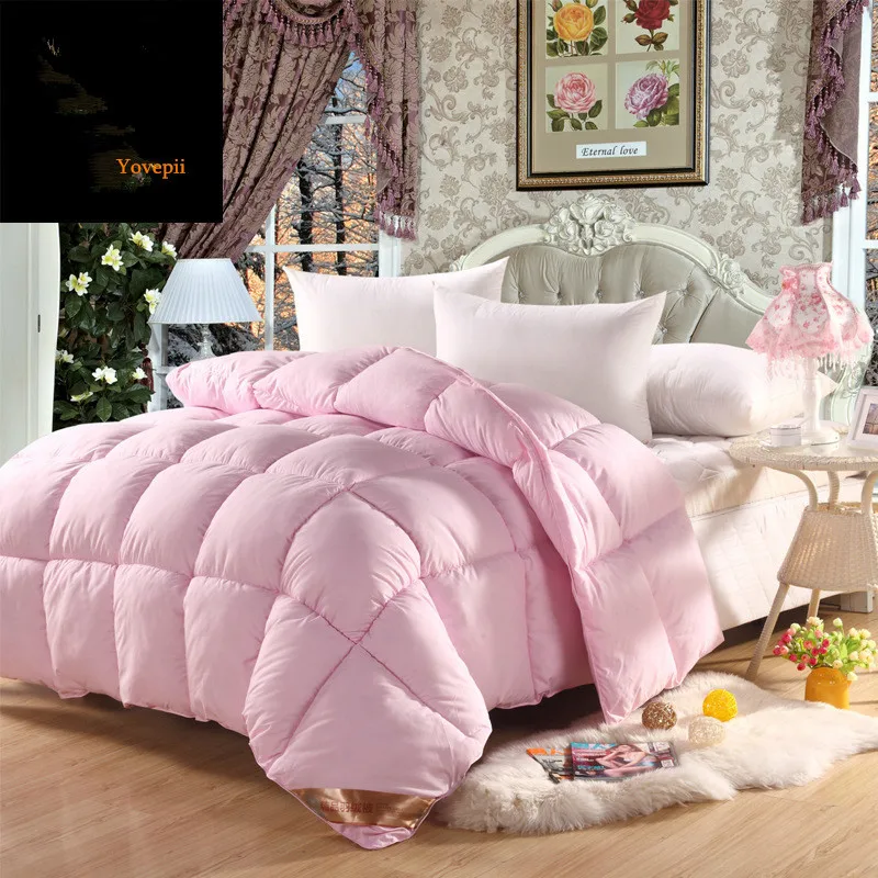 Высокое качество зима comforter100 % одеялом из гусиного пуха домашная кровать 100%