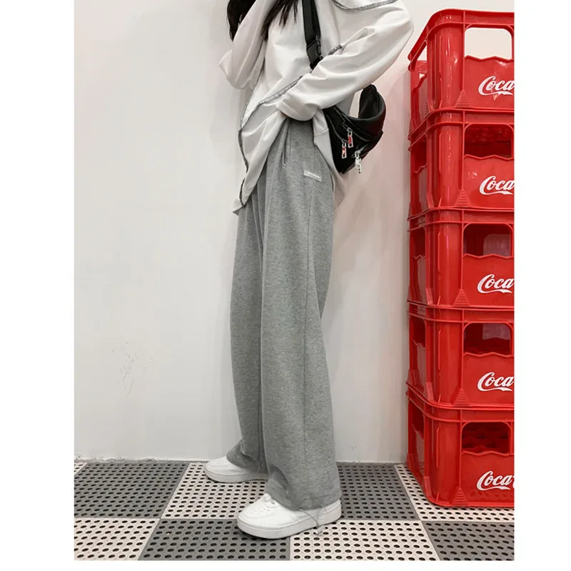 High Waist Pants Women's 2021 Spring And Autumn Solid Color Loose Simplicity Casual Sports | Женская одежда