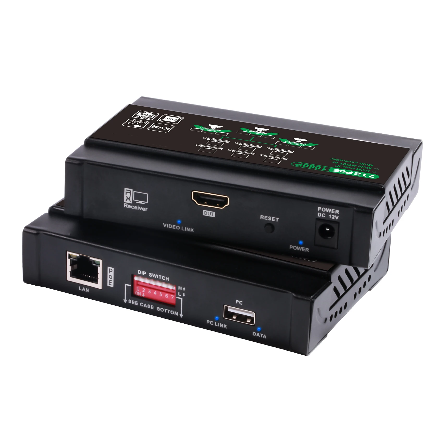 CHV712P 120 м LAN TCP IP матрица USB HDMI KVM расширитель IGMP POE коммутатор многохост