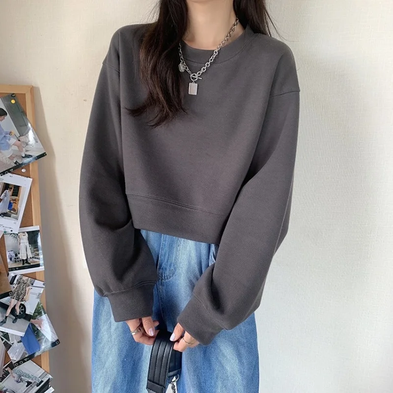 

Autumn Pullover Sweater Short-Sleeved T-shirt Women's Autumn Clothing 2021 Women's Hot Girl High Waist Rac