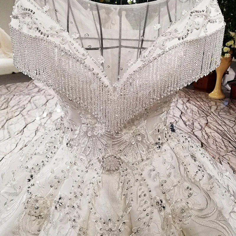 Ls41096 2018 Реальные фото показать белого цвета специальные атлас с короткими