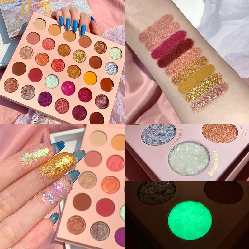 

30 цветов, многослойный матовый макияж, кремовые тени для век, поддон, флуоресцентные высоко пигментированные тени для век INS TK, популярные бл...