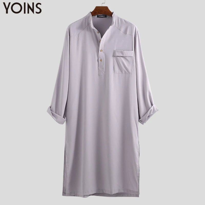 Мужской кафтан YOINS мусульманский с длинными рукавами в арабском стиле одежда