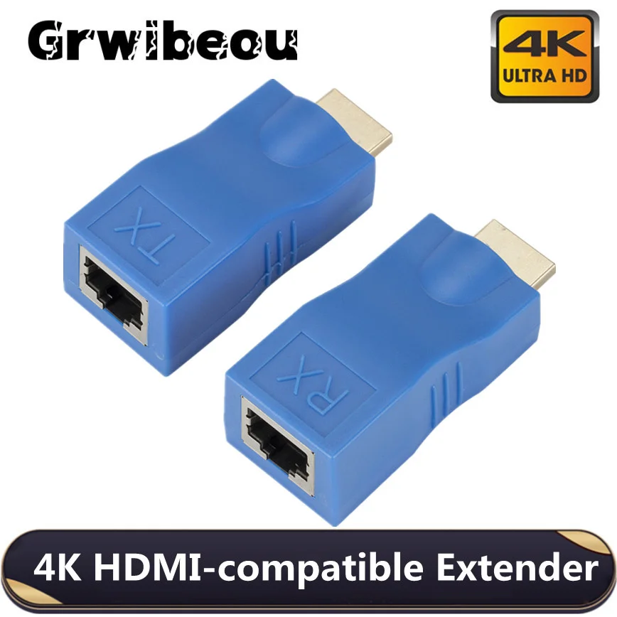 1 пара RJ45 4K HDMI-совместимый удлинитель до 30 м по категории 5e Cat6 сеть Ethernet LAN для HDTV HDPC