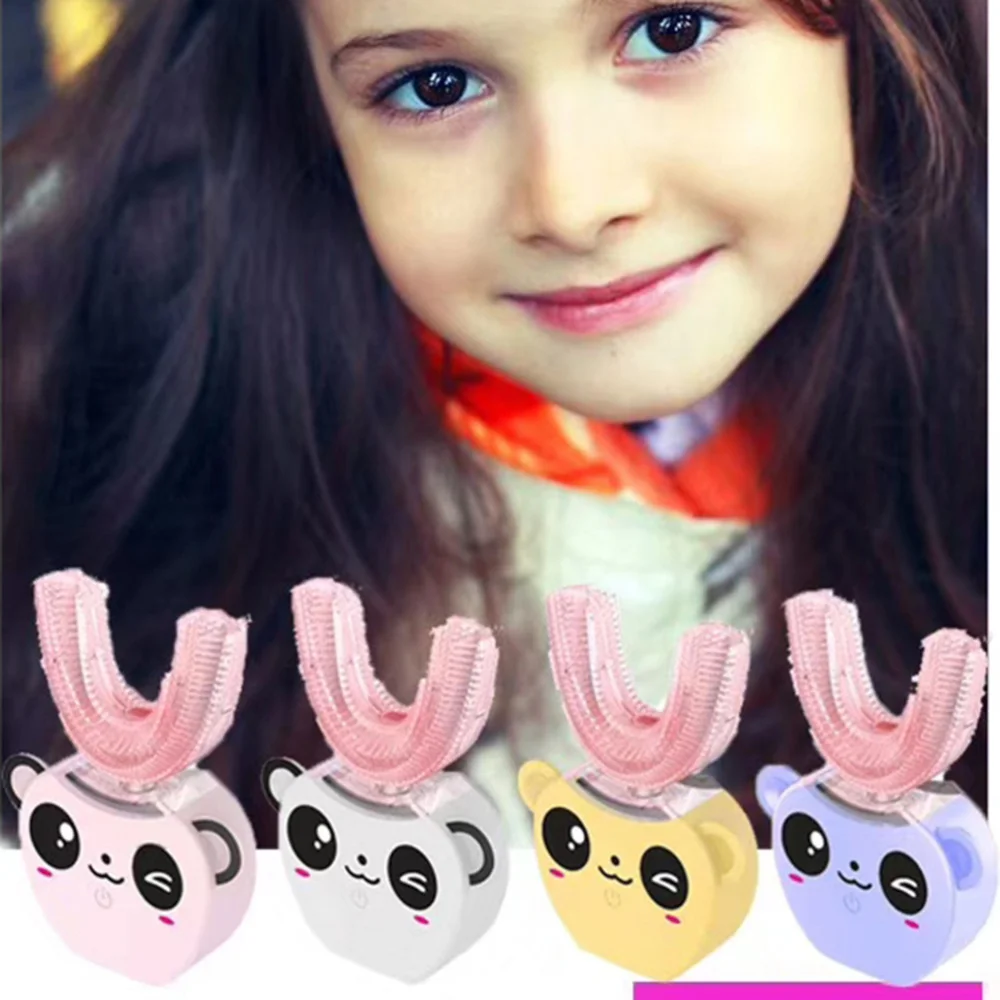

1PC Kids Electric Toothbrush Cartoon Silicone U shaped Children Automatic Ultrasonic Teeth Brush (White)