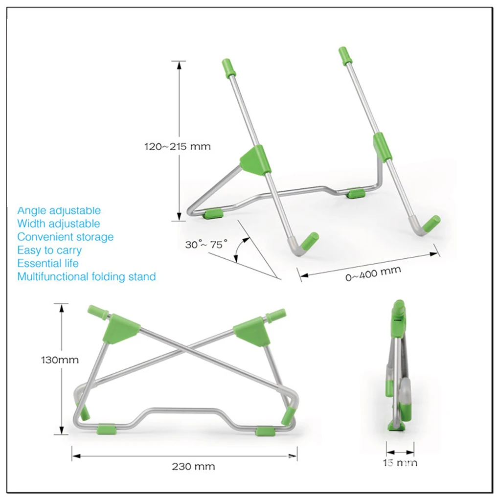 

Folding Portable Laptop Stand Viewing Angle/Height Adjustable Quality Aluminum Alloy Bracket Support 10-17inch Notebook