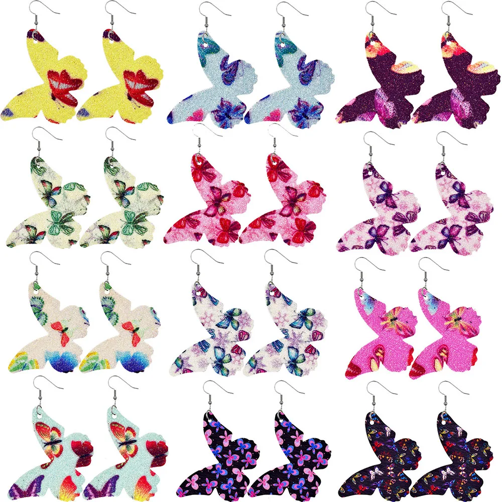 1 пара женские серьги-подвески из искусственной кожи