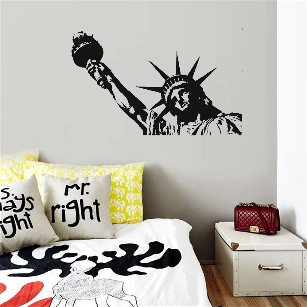 

New York Landmark Statue of Liberty Wall Sticker VinylFor Office College Bedroom Living Room Wall Decal Vinyl DW10076