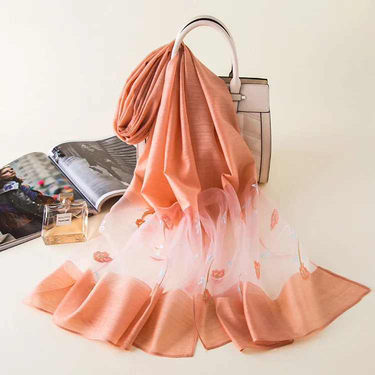 

Fashion Women's Scarf Hot Sale Mulberry Silk Scarves Shawl Female Long Silk Scarf one