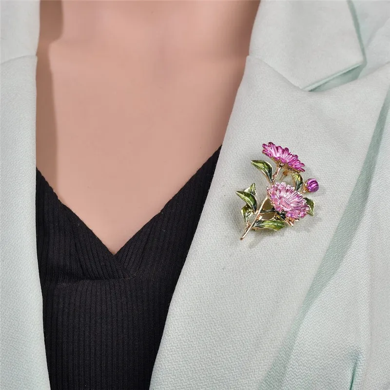 Terreau Кэти Желтый букет ромашек эмалированные Броши металлические цветы