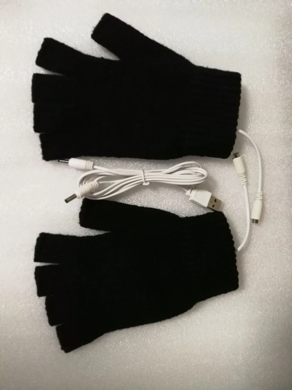 Зимние перчатки с подогревом для помещений и офиса, заряжаемые от USB электрические перчатки, перчатки с зарядкой, вязаные перчатки с подогревом на батарейках