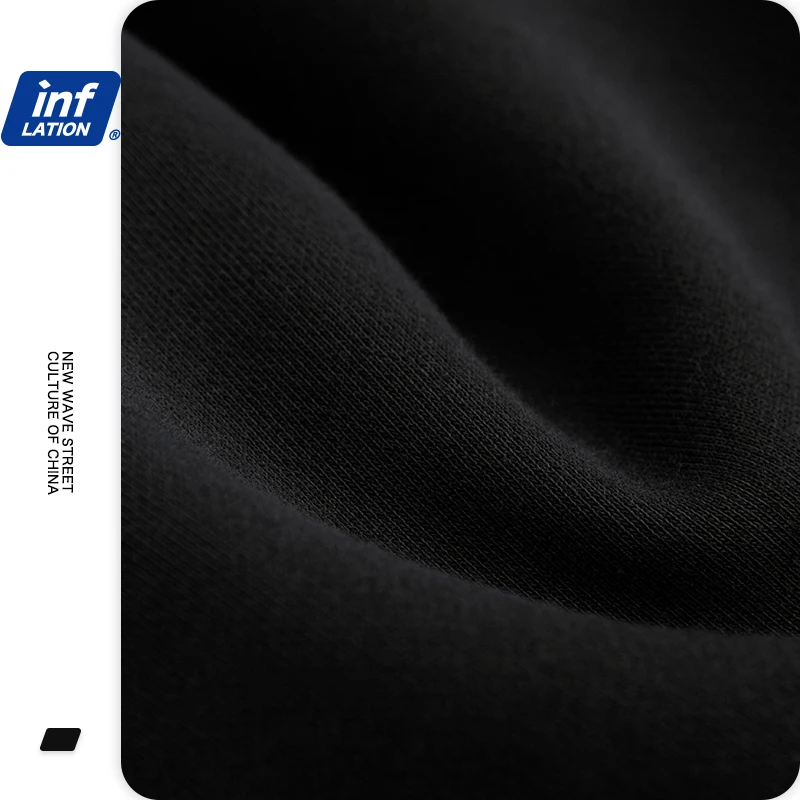 

INFLATION Black Crewneck Sweatshirt Mens Streetwear 2020 New Style Funny Angle Printed Oversized Sweatshirt Men Pullovers 1367W